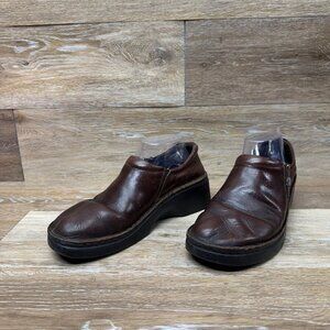 Noat Brown Leather Side Zip Clog Women's Size EU 40